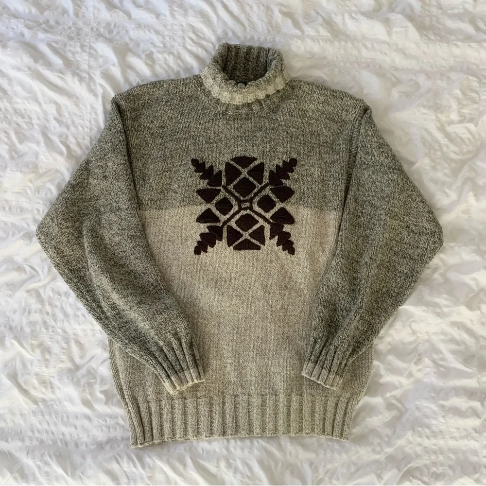 Vintage 90’s Tommy Hilfiger Fair Isle Turtleneck Sweater - Picture 7 of 12